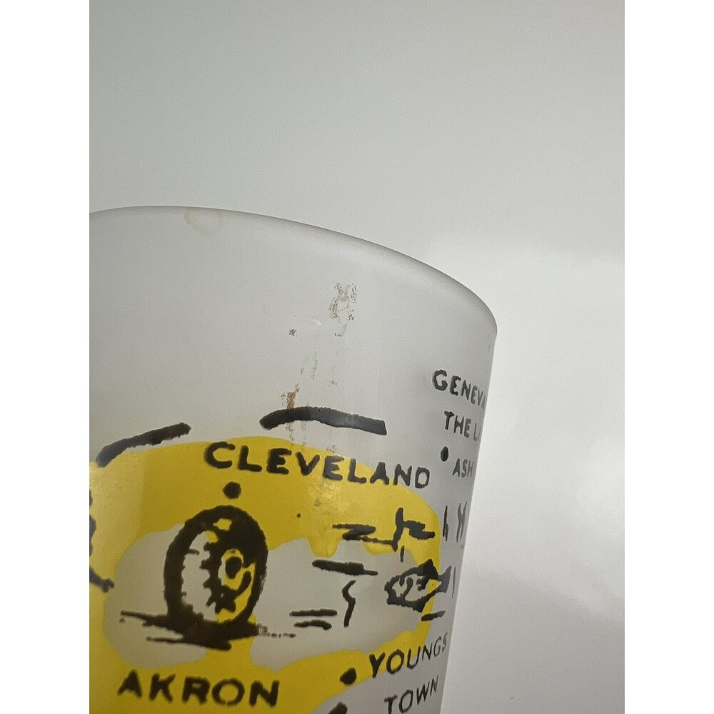 Vintage Set Of 2 Ohio Frosted Souvenir Glass Tumbler 4.75" Hazel Atlas Kitschy - Picture 11 of 12